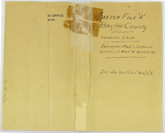 14072, Baylor County Sketch File A, General Map Collection