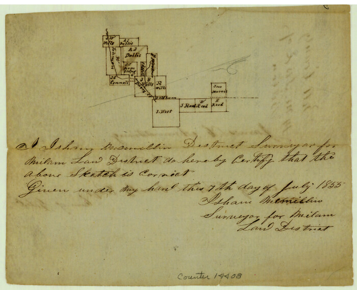 14408, Bell County Sketch File 20a, General Map Collection