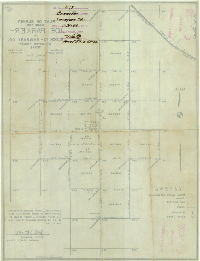 15641, Brewster County Sketch File N-15, General Map Collection